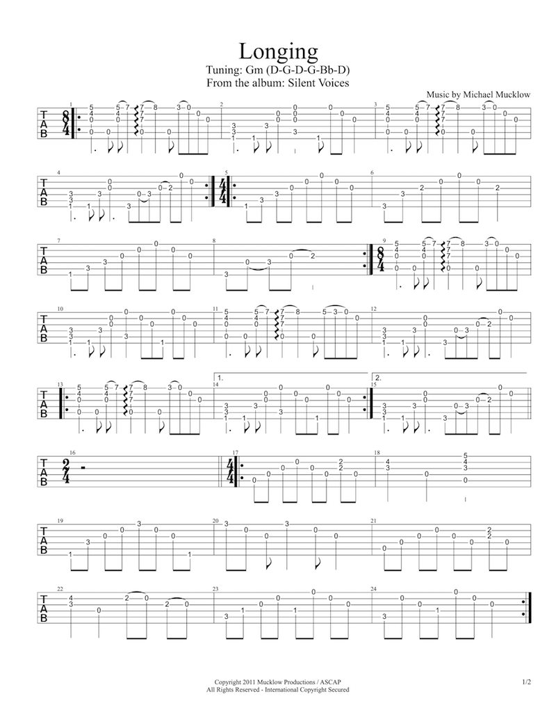 Longing guitar tab