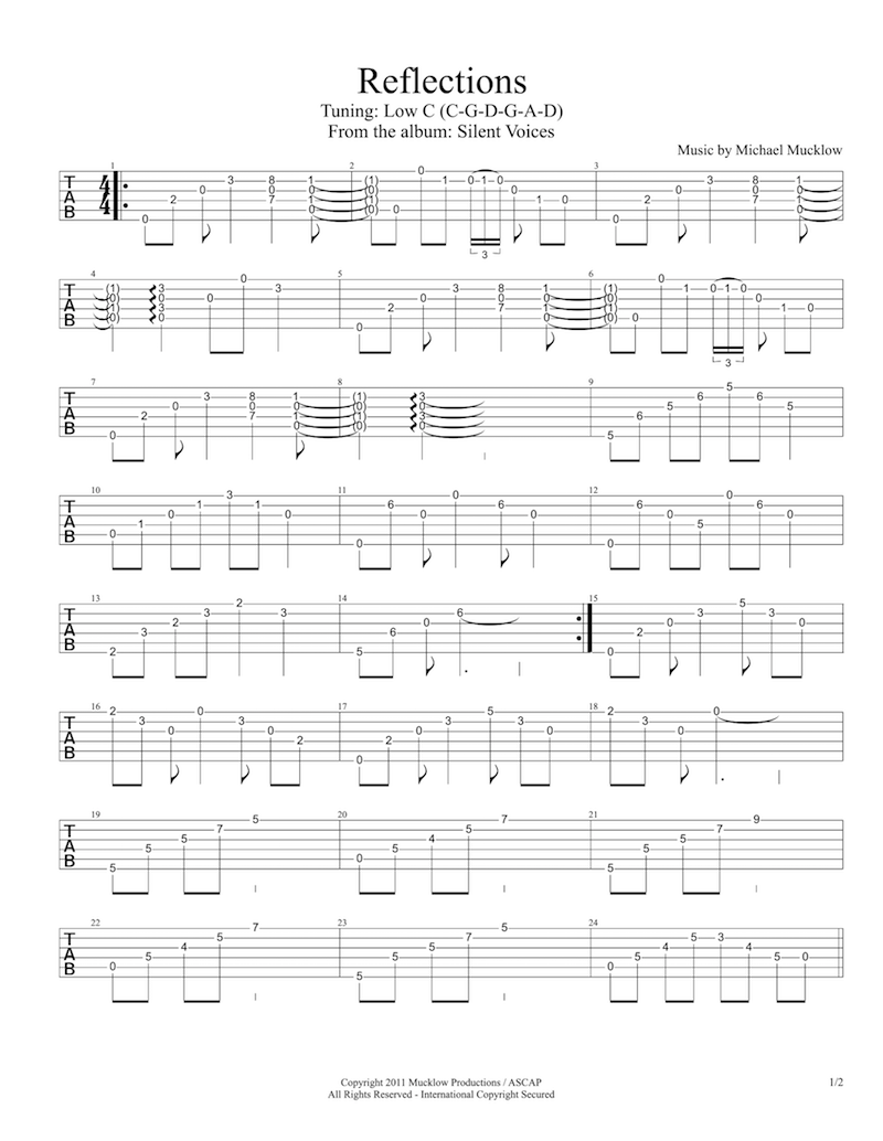 Reflections – The Neighbourhood GUITAR MELODY TAB Sheet music for